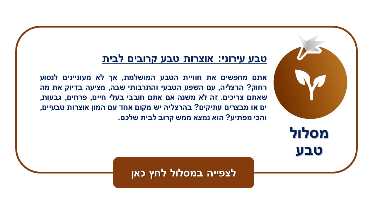 טקסט המתאר את מסלול הטבע בהרצליה